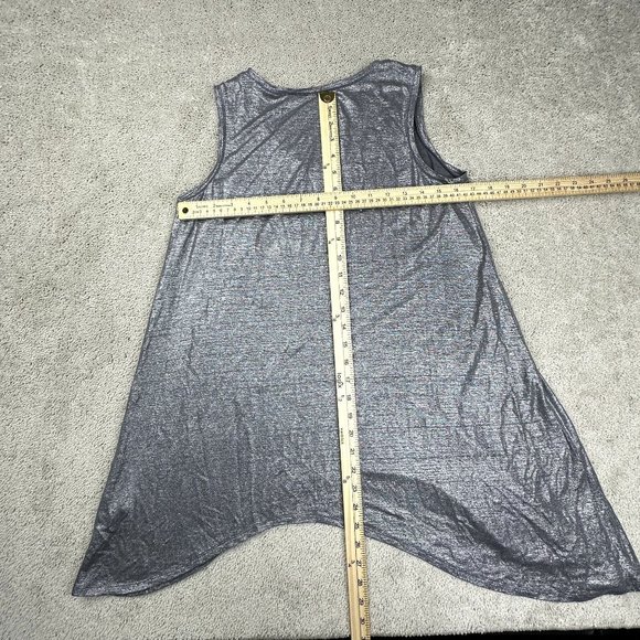 Eileen Fisher Tank Top Asyemmetrical Size XXS 100% Organic Linen Silver Fits lar - Picture 5 of 5